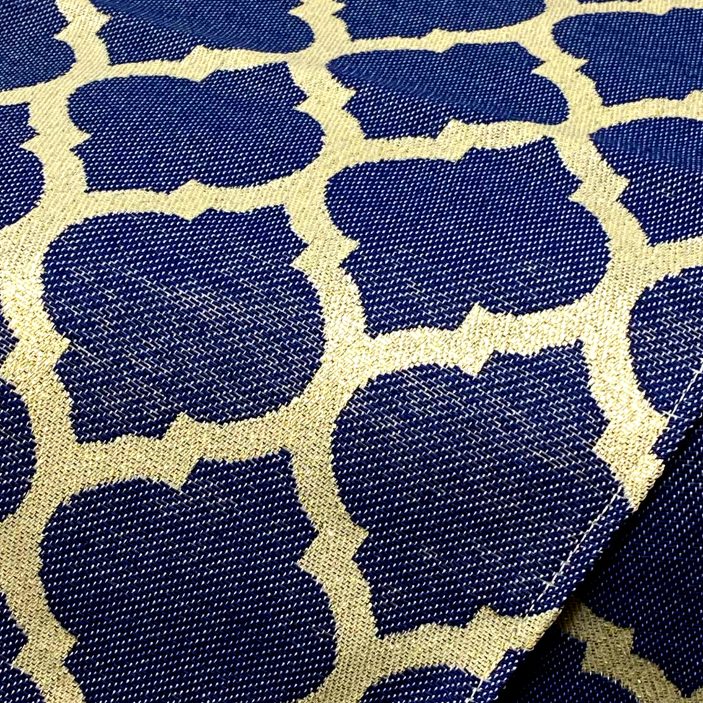 Mediterranean Ikat Table Runner Moroccan Me Crazy Metallic Made in USA 72" NWT